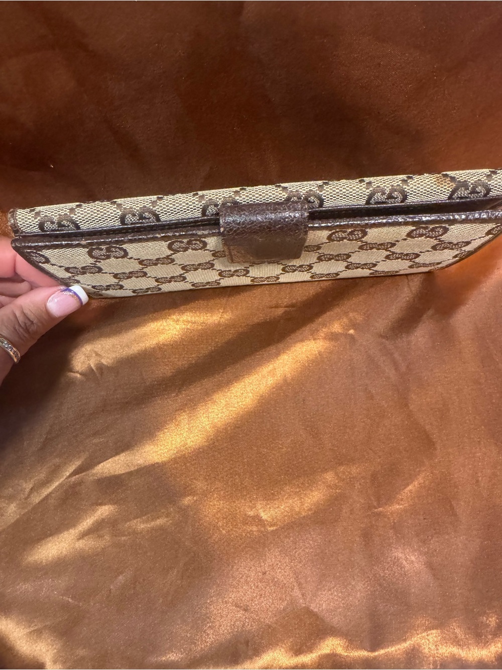 Authentic Vintage Gucci Monogram Continental Wallet Logo Plaque in GUC - Picture 3 of 12